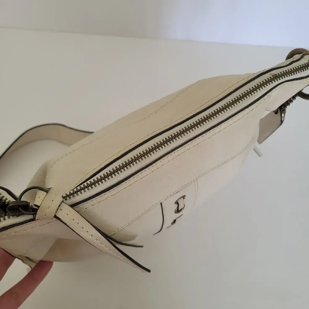 COACH CHELSEA Convertible Shoulder Bag 10399 White Ivory Western Medium Leather